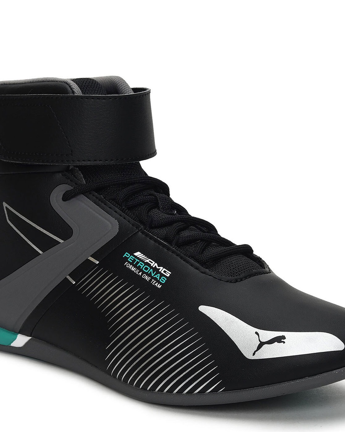 puma black high ankle sneakers