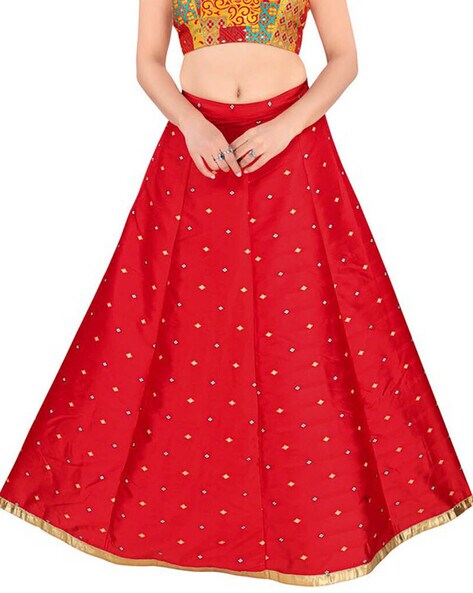 Women's Skirt Lahenga Floral Floor Length Silk Brocade Skirt | Free  Shipping | eBay