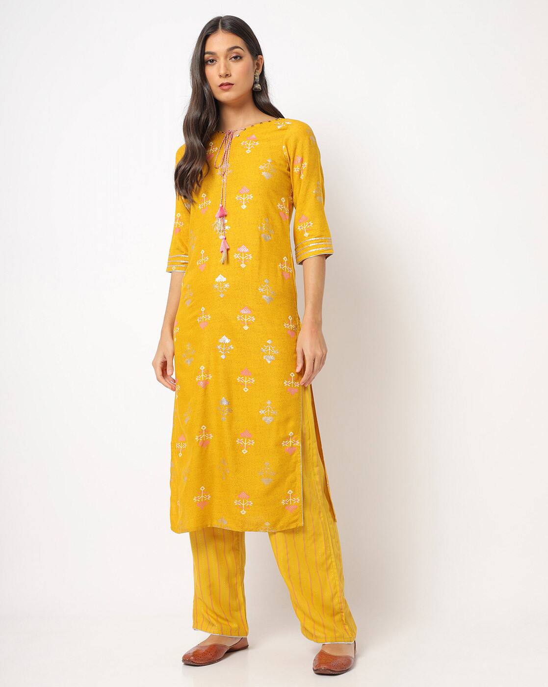 Buy Mustard Yellow Kurta Suit Sets for 