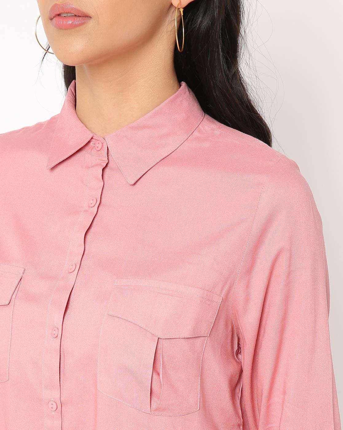 Loose Fit Shirt with Flap Pocket