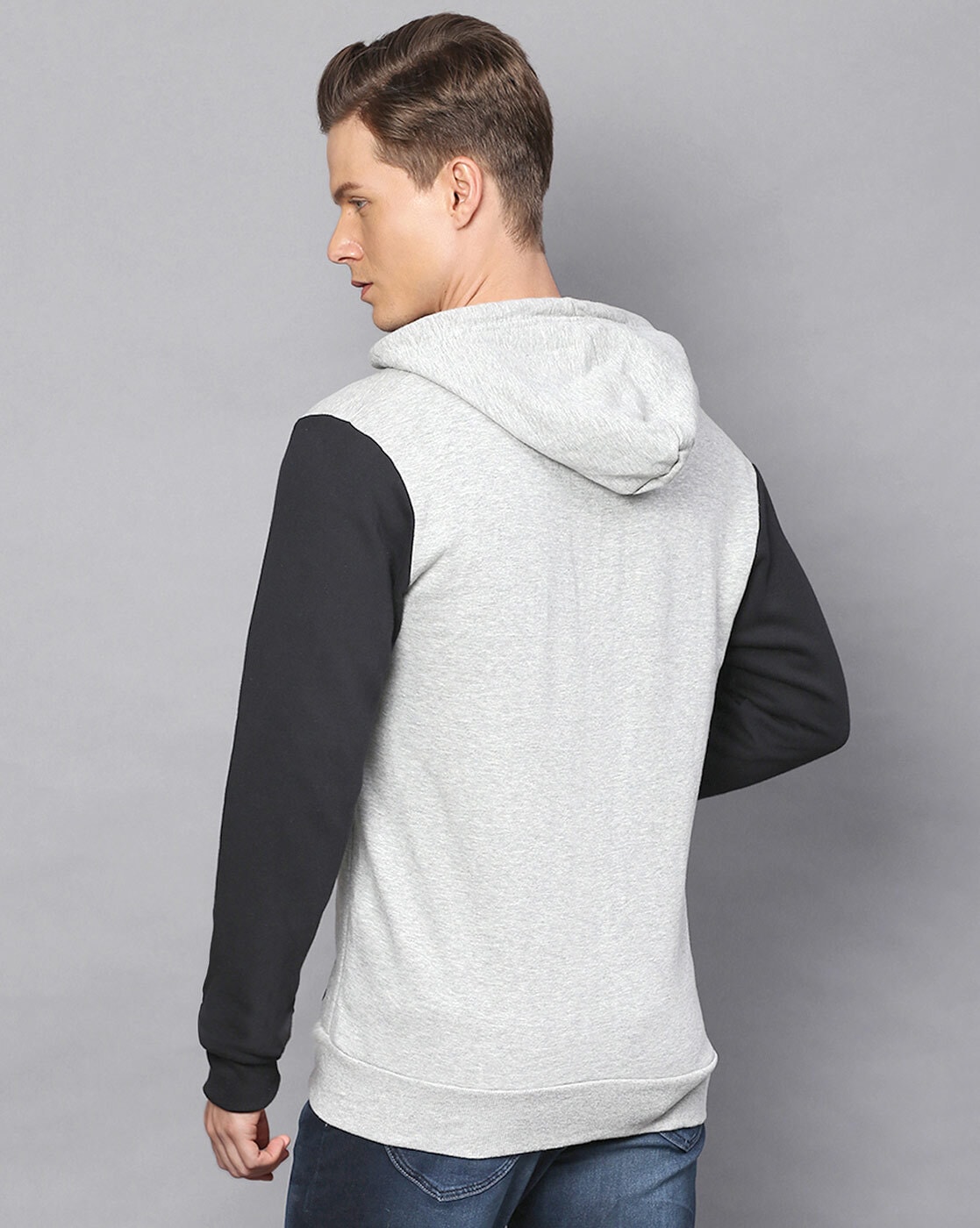 Campus Sutra Grey Mens Zipper Hoodie (AW15_ZH_M_PLN_GR_S) 