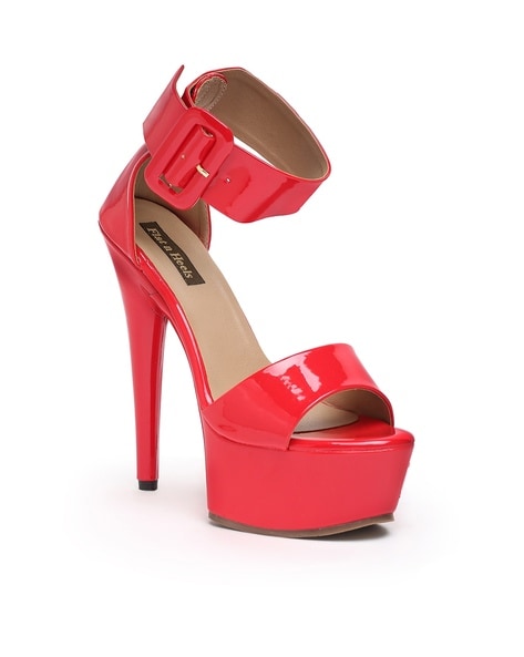 Buy online Red Twisted Strap Heel Sandals from heels for Women by Karizma  Shoes for ₹1059 at 47% off | 2024 Limeroad.com