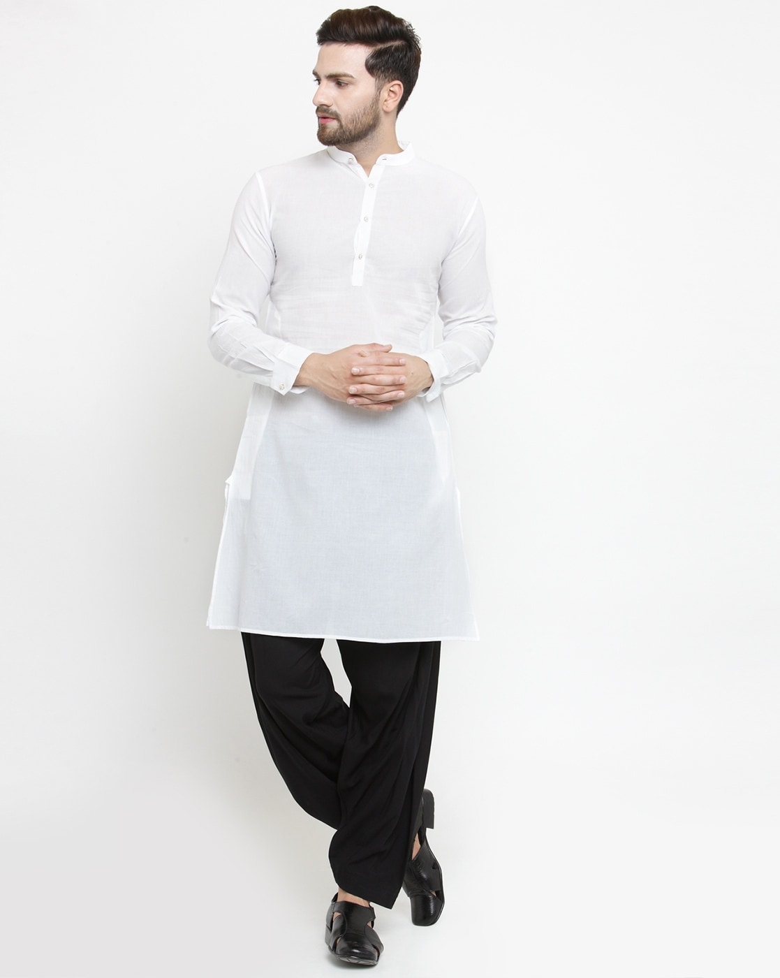 Buy Woman White Cotton Kurta with Pant Online in India