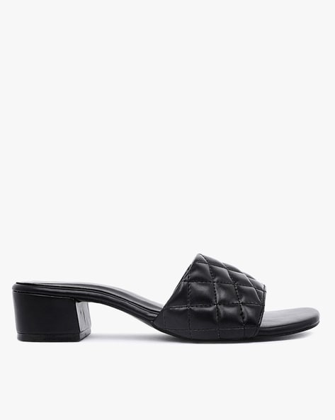 Black 2025 quilted mules