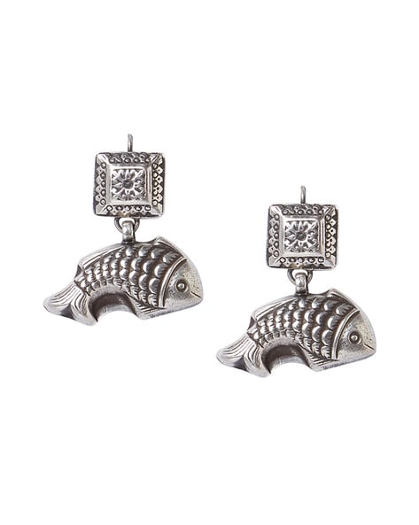 925 Sterling Silver Fish Dangle Earrings, Solid Silver Handcrafted Filigree  Art Women Dolphin Design Dangle Drop Earrings - Etsy