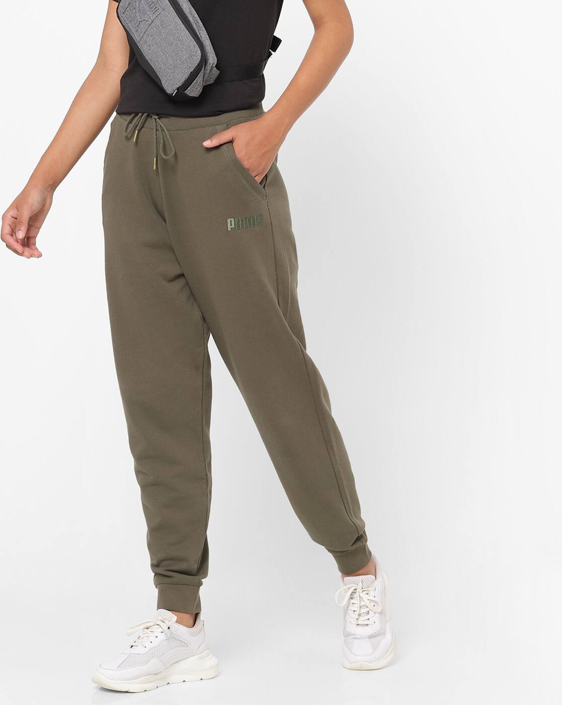 olive green puma pants