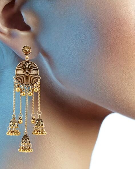 Pearl Tassel Jhumka Earrings  Priyaasi