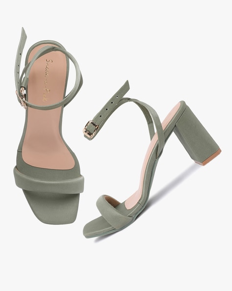 Buy Olive Green Heeled Sandals for Women by AJIO Online | Ajio.com