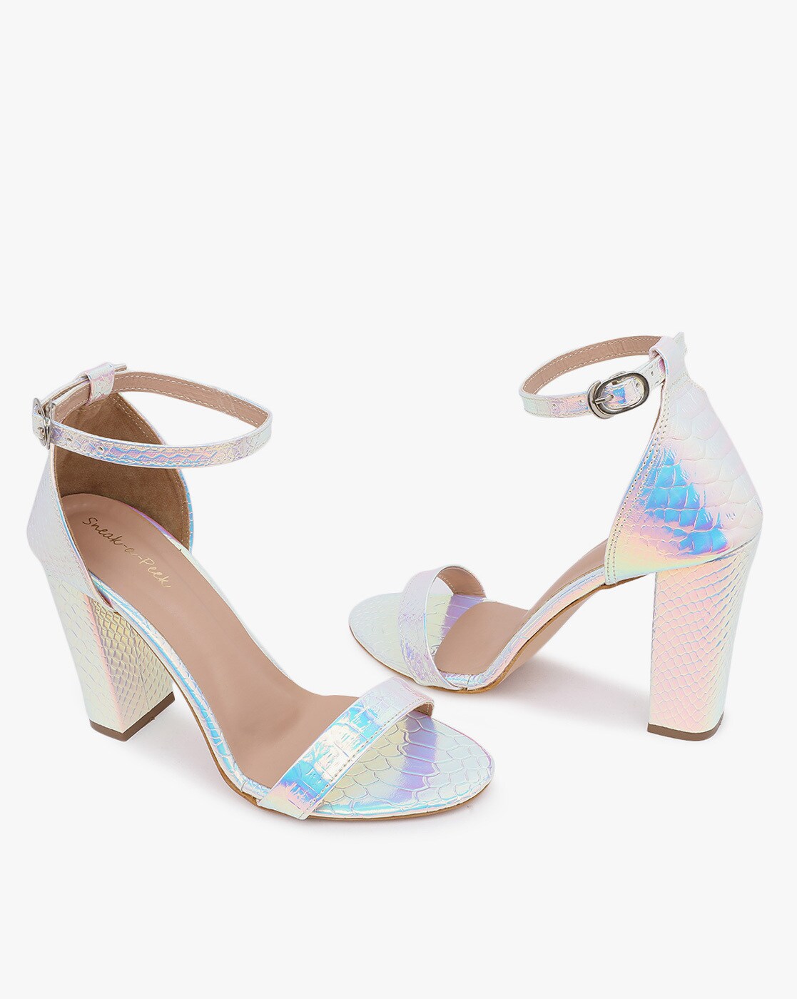 Sling Back Holographic Sandals – irasoles