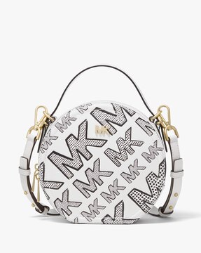 Buy Michael Kors Delaney Logo Embossed Canteen Crossbody Bag | White Color  Women | AJIO LUXE