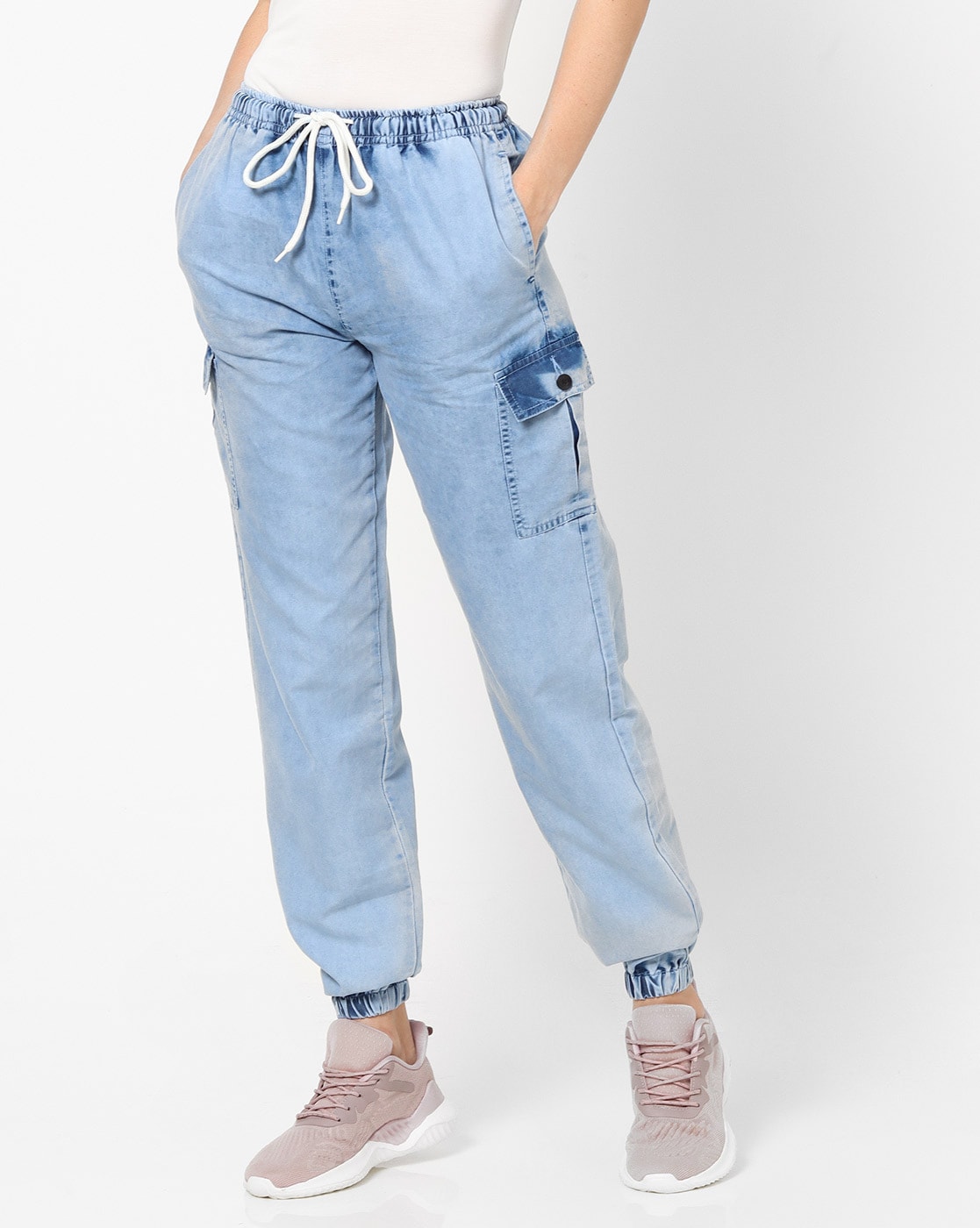 Buy online Blue Solid High Rise Jogger Jean from Jeans & jeggings for Women  by Tarama for ₹870 at 68% off