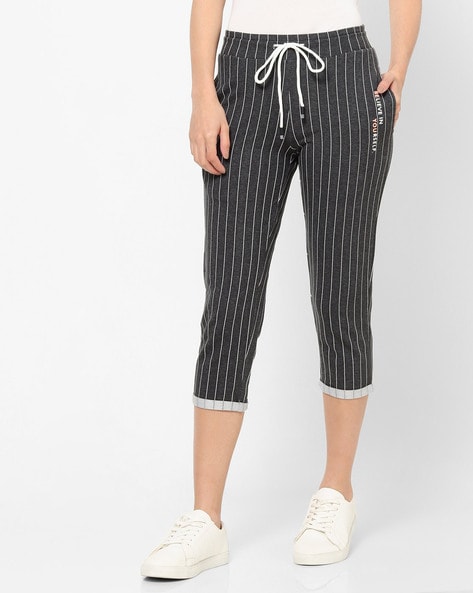 Striped capri cheap pants