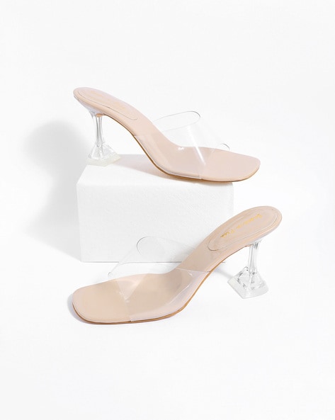 clear heels slip on