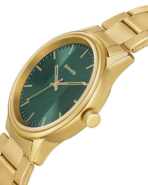 Green Dial Watch Sonata Gold And Silver Watch Buy Gold-Toned Green