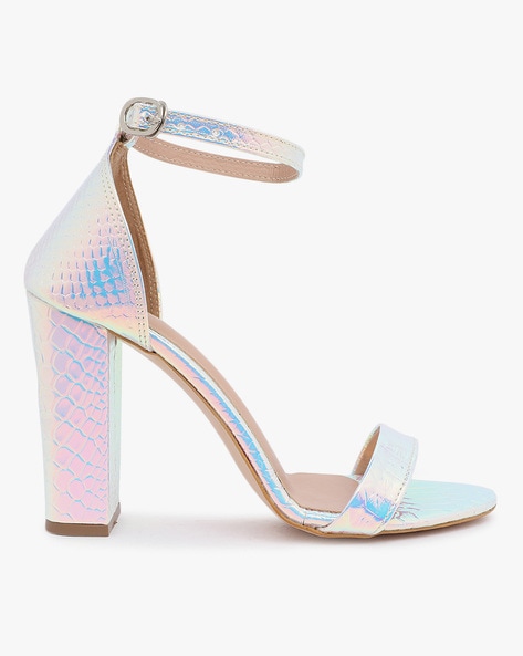 Iridescent shop chunky heels