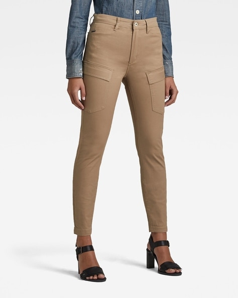 Buy Khaki Mid Rise Slim Fit Pants for Women  ONLY  240653002