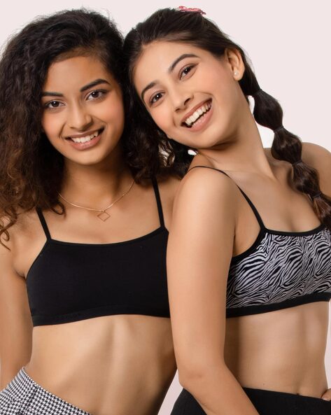 NEW Lot of 2 Kindly Yours Sport Bras Size Large Tween Teen Petite Black