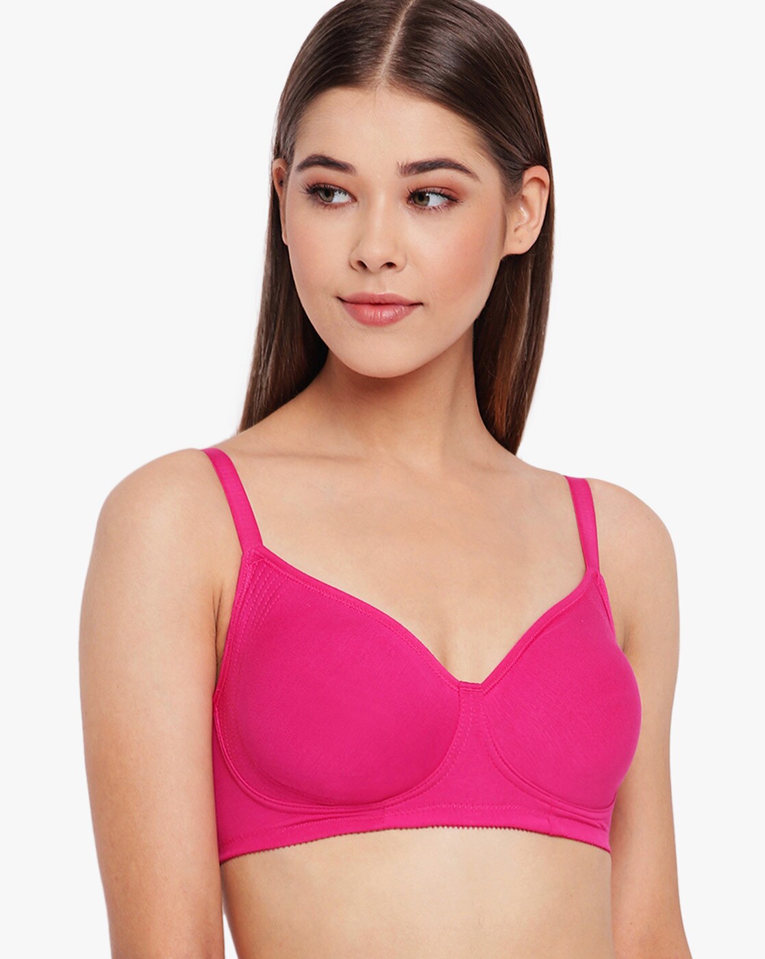 1250 Wirefree Non Padded Cotton Elastane Full Coverage Everyday Bra with  Contoured Shaper Panel