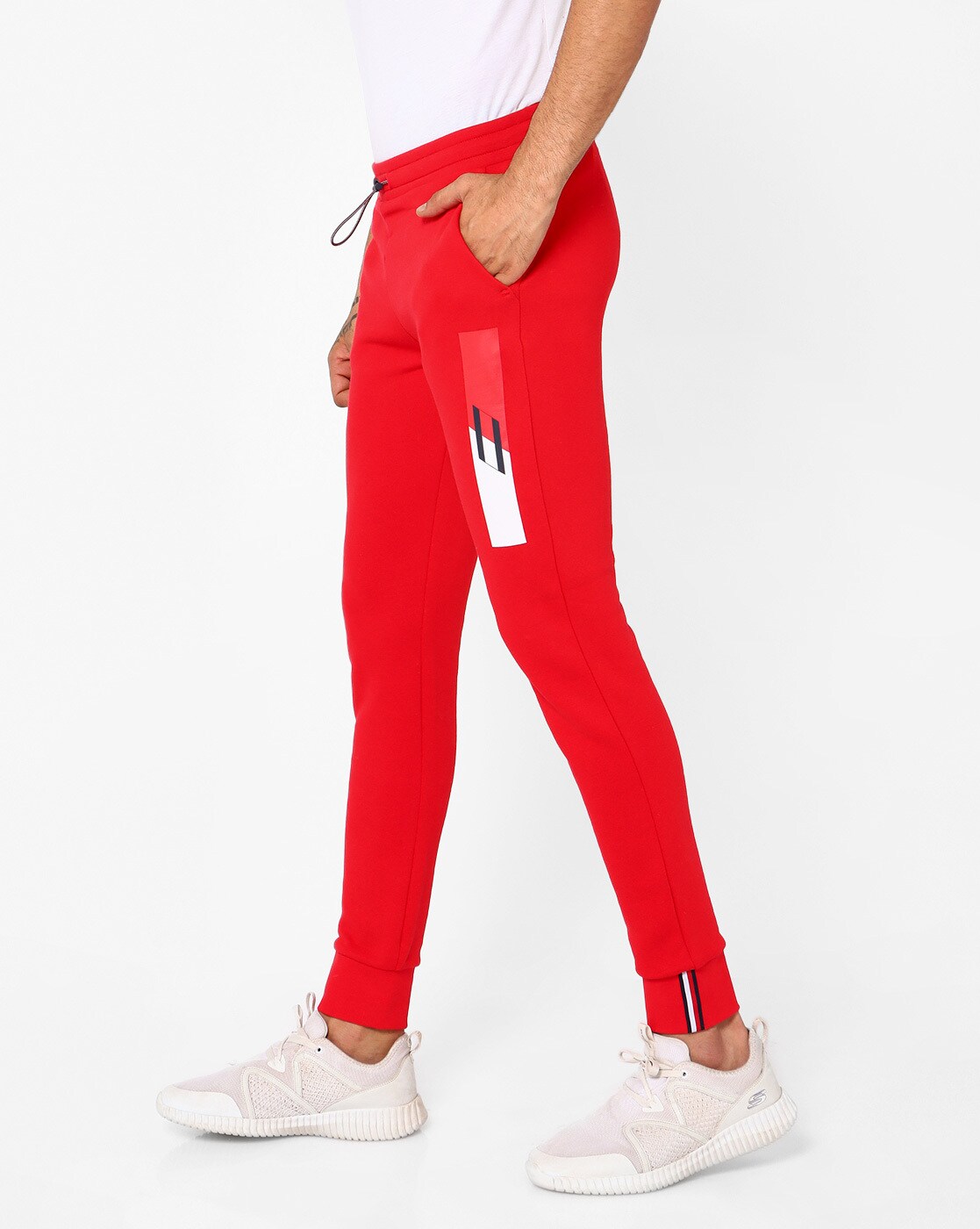 tommy hilfiger joggers red