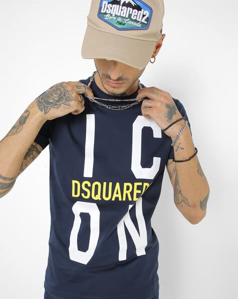 Buy Dsquared2 Icon Cool Cotton Slim Fit T-Shirt Navy Blue Color