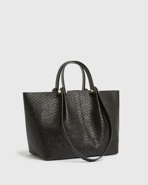 Allington Small Ew Reptilian Embossed Tote Bag With Pouch