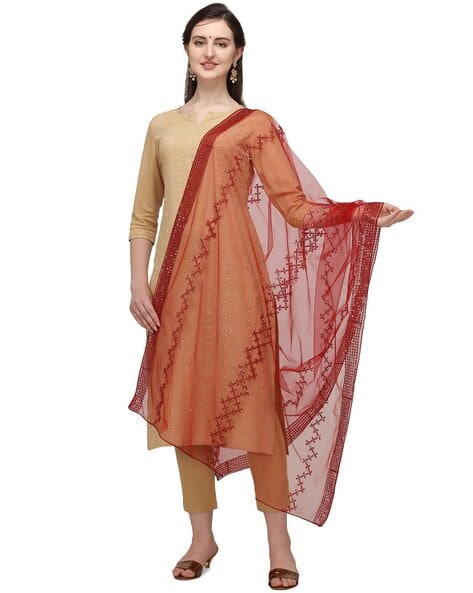 Embellished Sheer-Through Dupatta Price in India