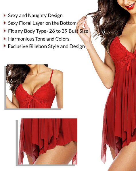 Buy Red Nightshirts&Nighties for Women by BILLEBON Online