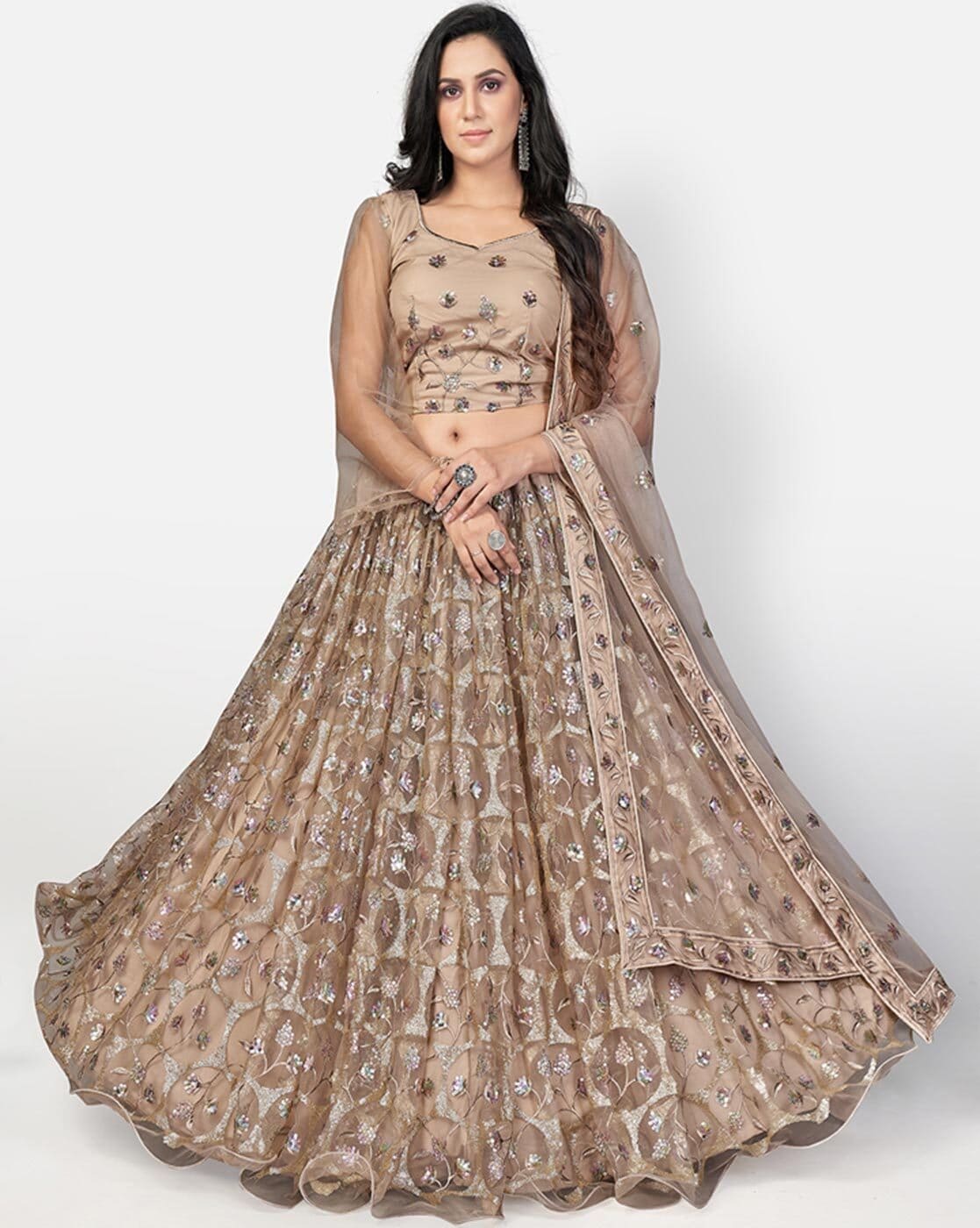 Copper Color Fancy Sequence Embroidered Work Festive Wear Georgette Lehenga  Choli, कढ़ाई वाला लेहंगा, बूटेदार लहंगा - Skyblue Fashion, Surat | ID:  2850460950997