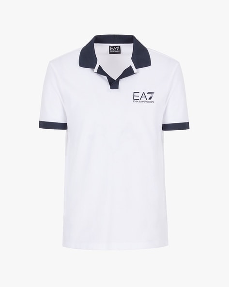 Buy EA7 Emporio Armani Half Sleeve Polo T shirt with Contrast Logo