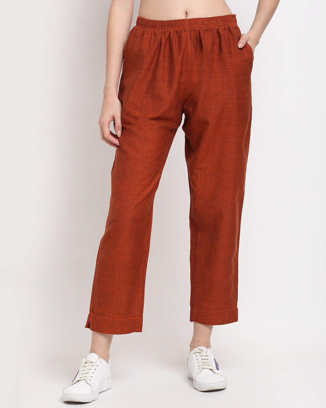 Paperbag Waist Pants with Tie-Up Belt