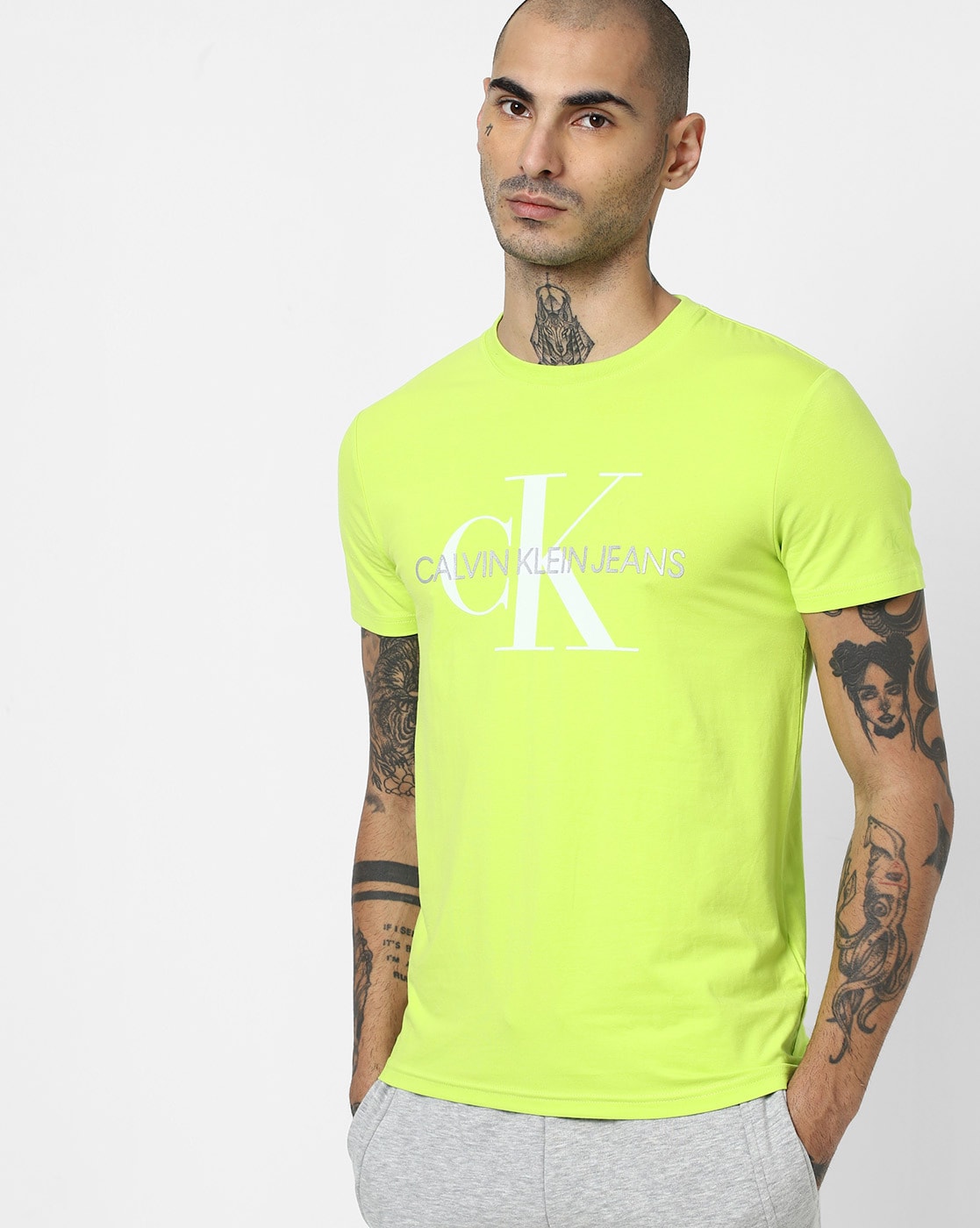 Buy Lime Green Tshirts for Men by Calvin Klein Jeans Online 