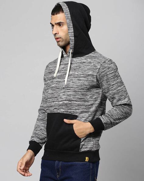 Black and gray outlet striped hoodie