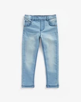 Mid-Rise Washed Jeans with Elasticated Waist-image-29