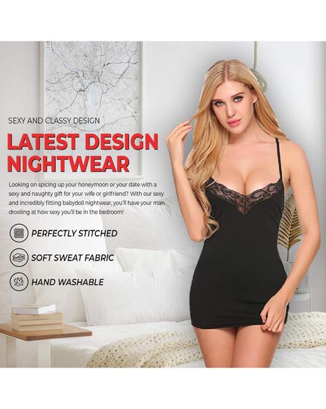 Hot lacy babydoll, hot nightwear for ladies in India by Billebon