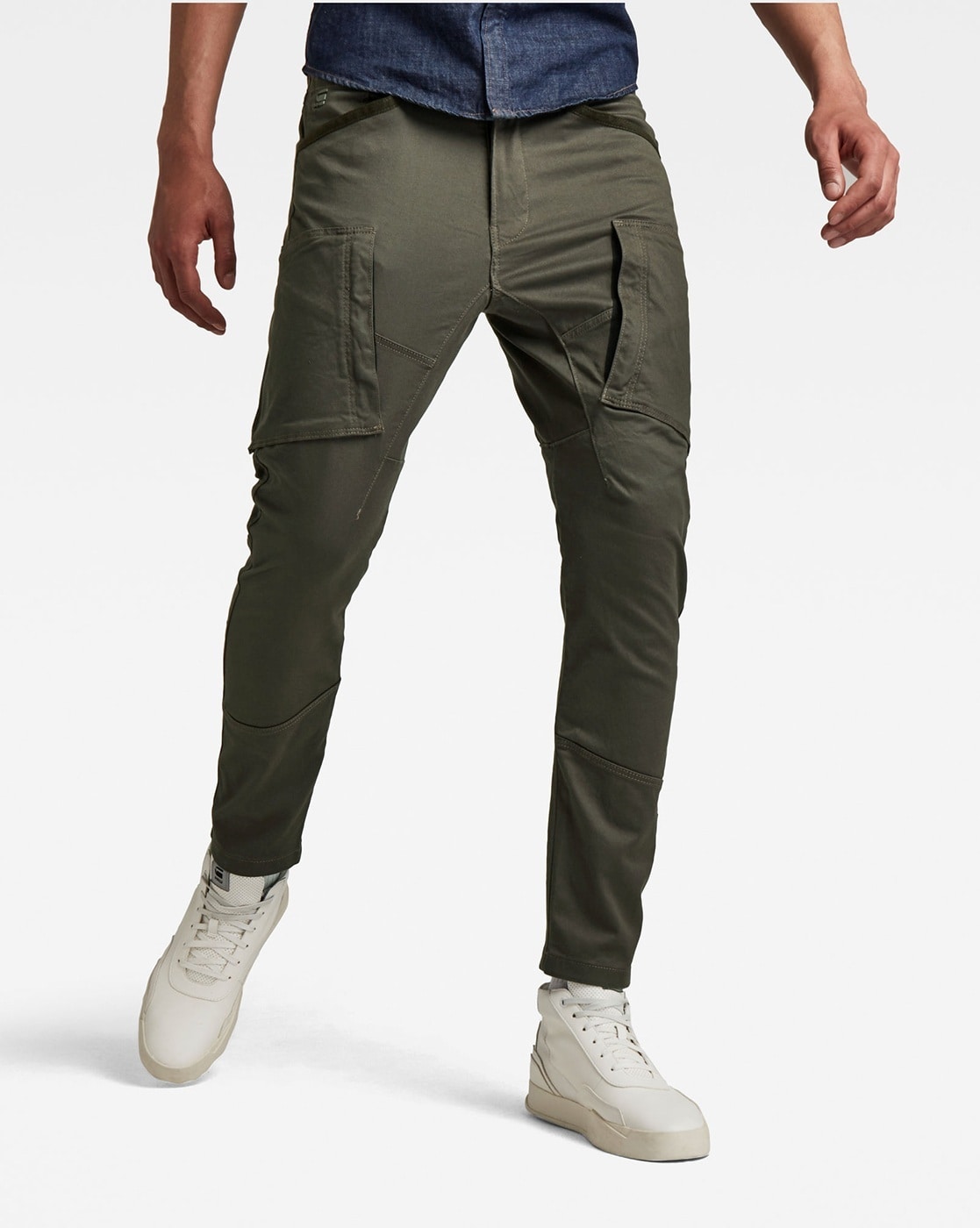 GStar ROVIC ZIP 3D STRAIGHT TAPERED  Cargo trousers  dark bronze  greenolive  Zalandocouk