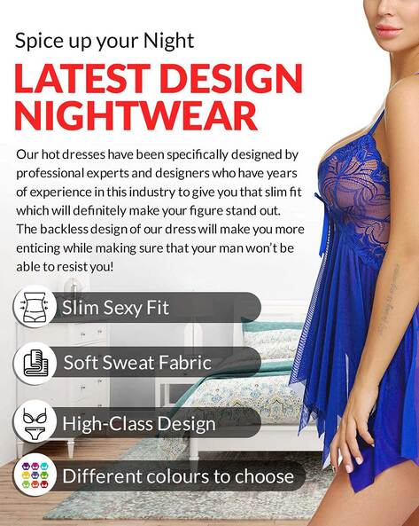 Splash of colourful sexy nighty for women at Billebon