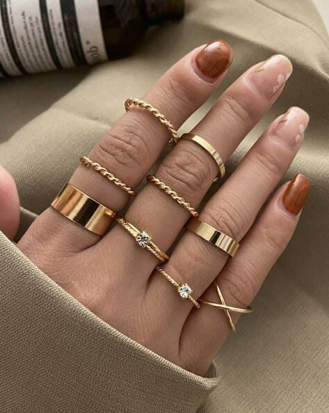 14K Solid Gold Stacking Rings for Women Stackable Band Rings Twist Thin  Finger Wedding Gold Ring - Etsy