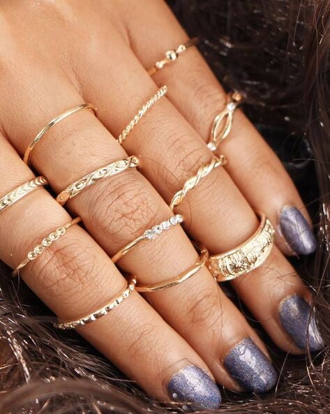 fcity.in - Women Ring Alloy Gold Plated Finger Ring Queen Ring Pack Ok 3 /
