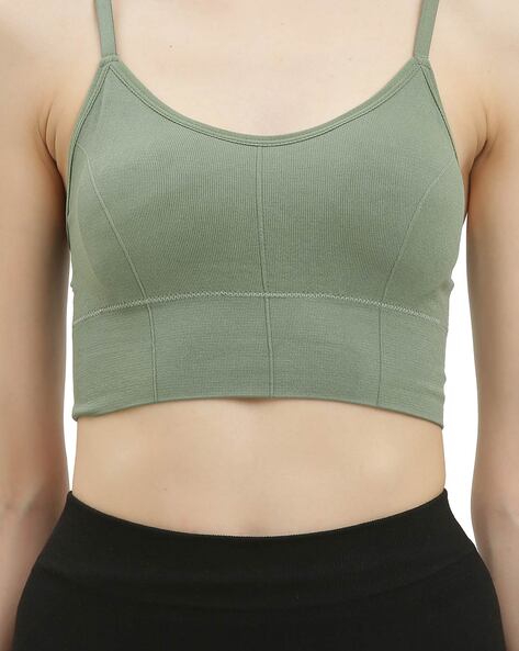 Buy EVERDION Sage Green Lightly Padded Sports Bra Online