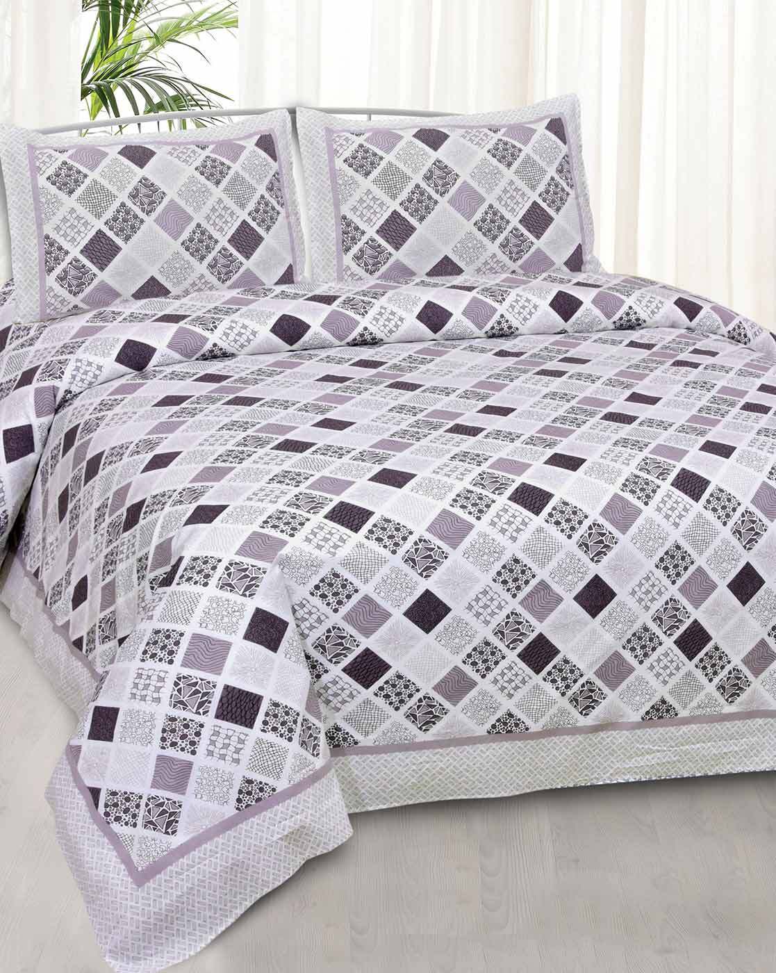 King Size 240TC Jaipuri Cotton Bedsheet With 2 Pillow Cover Set Bedding Set 3Pc 