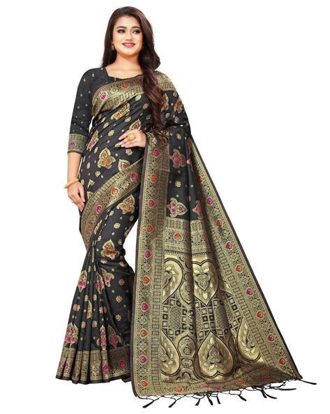 Buy Traditional Banarasi Saree - Cream Kachhi & Mirror Work Saree – Empress  Clothing