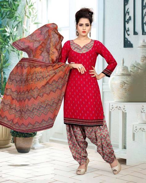 Printed Unstitched Dress Material Price in India