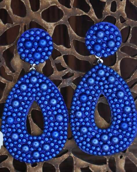 Royal Blue beaded earrings