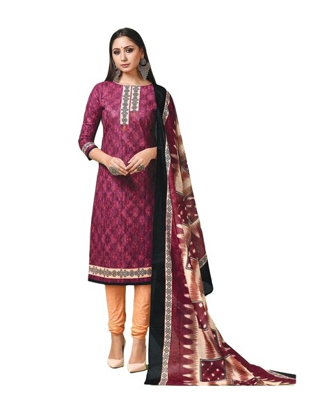 Printed Unstitched Dress Material Price in India