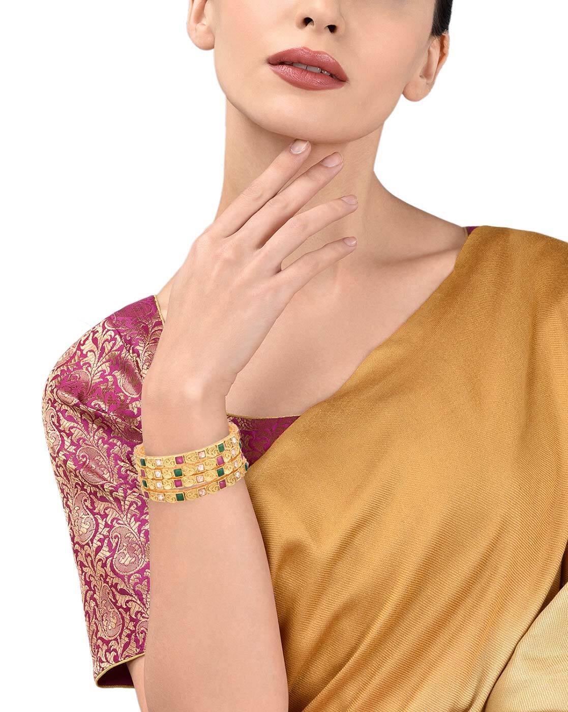 mirraw gold plated bangles