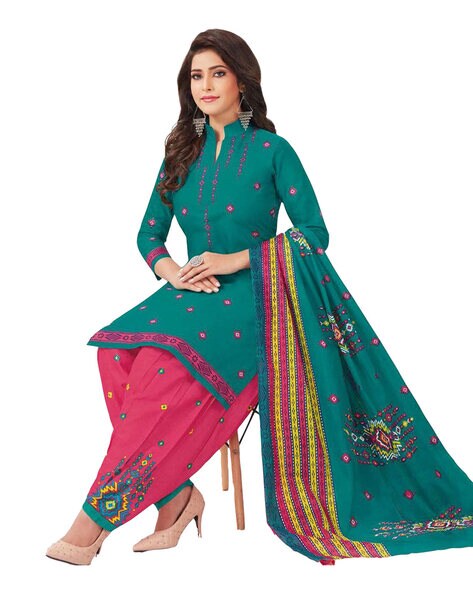 Printed Unstitched Dress Material Price in India