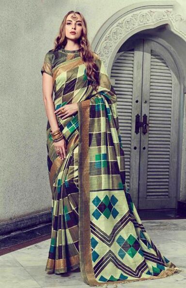 Buy Crimson Mirror Embroidered Georgette Saree For Women Online -  Frontierraas