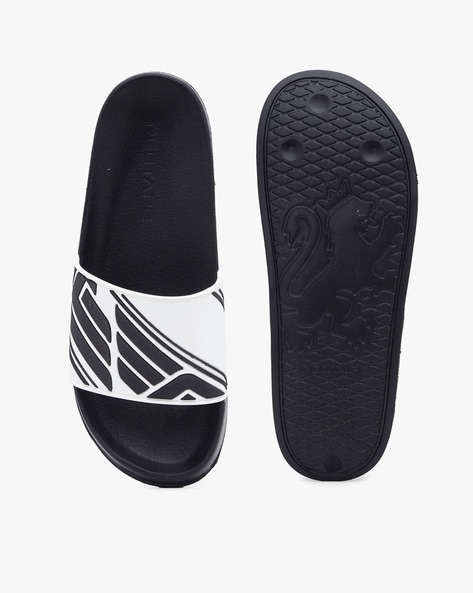 Black white flip flops hot sale