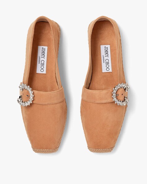 jimmy choo dru pearly stud woven flat espadrilles