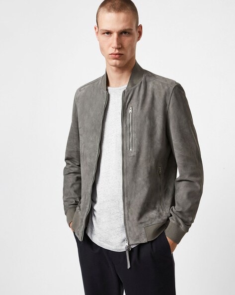 Kemble Suede Slim Fit Bomber Jacket